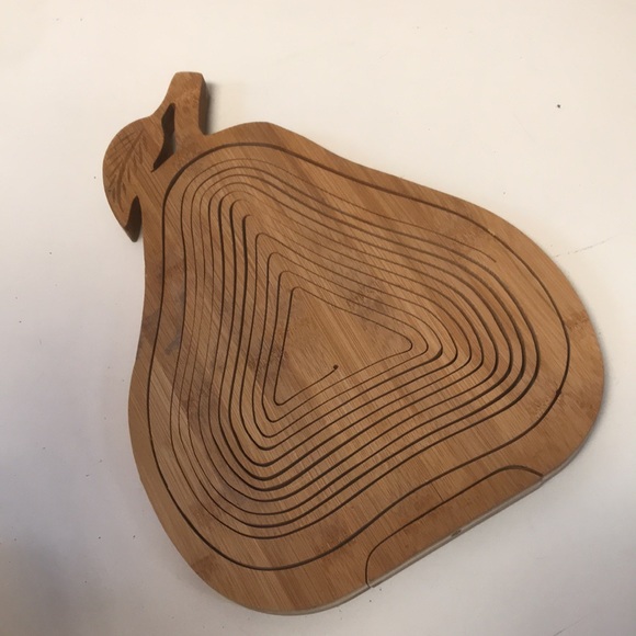 Wooden Pear Shaped Collapsible Basket - Picture 3 of 5